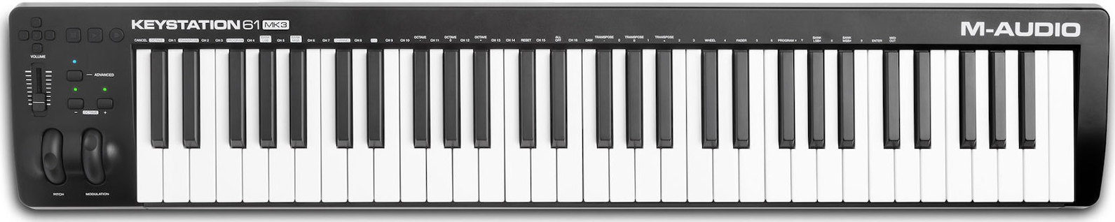 M-Audio Midi Keyboard Keystation MK3 με 61 Πλήκτρα σε Μαύρο Χρώμα