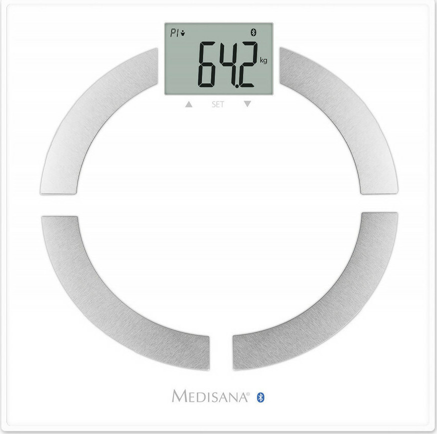 Medisana BS 444 Connect Smart Ζυγαριά 180kg με Λιπομετρητή & Bluetooth Λευκή