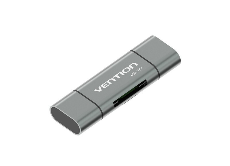 Vention Card Reader USB 3.0 Type-C για SD/microSD Metal Gray (CCHH0)