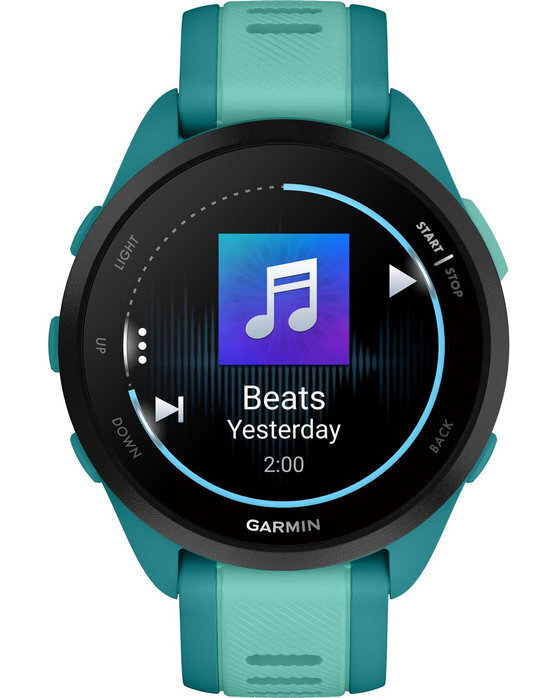 Garmin Forerunner 165 Music 43mm Αδιάβροχο Smartwatch με Παλμογράφο (Turquoise/Aqua)