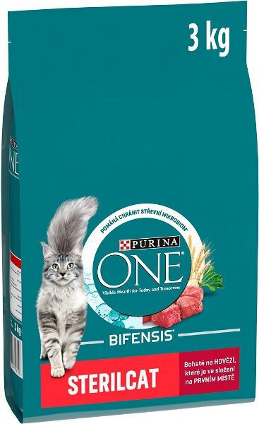 Purina One Ξηρά Τροφή για Στειρωμένες Γάτες με Βοδινό 3kg