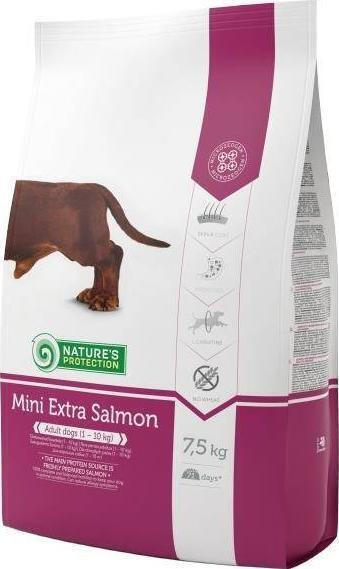 Nature's Protection Mini Extra 7.5kg Ξηρά Τροφή για Ενήλικους Σκύλους Μικρόσωμων Φυλών με Σολομό