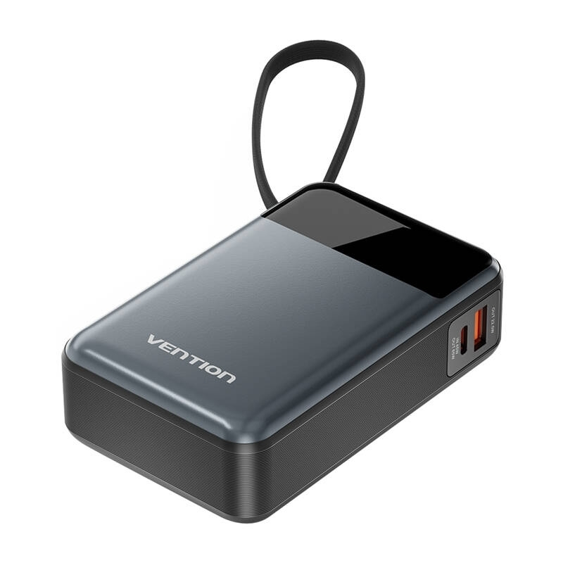 Vention Power Bank 20000mAh 65W με Θύρα USB-A και Θύρα USB-C Μαύρο