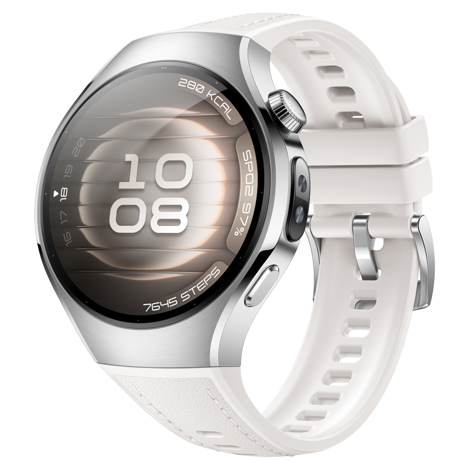 Huawei Watch 5 Stainless Steel 42mm Αδιάβροχο με eSIM και Παλμογράφο (Λευκό)