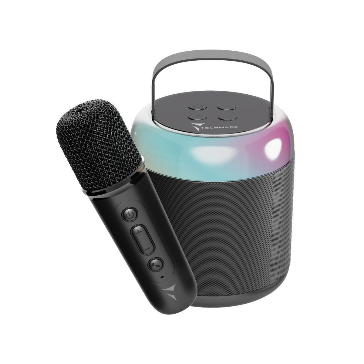 Techmade Ηχείο Karaoke με Ασύρματο Μικρόφωνο σε Μαύρο Χρώμα