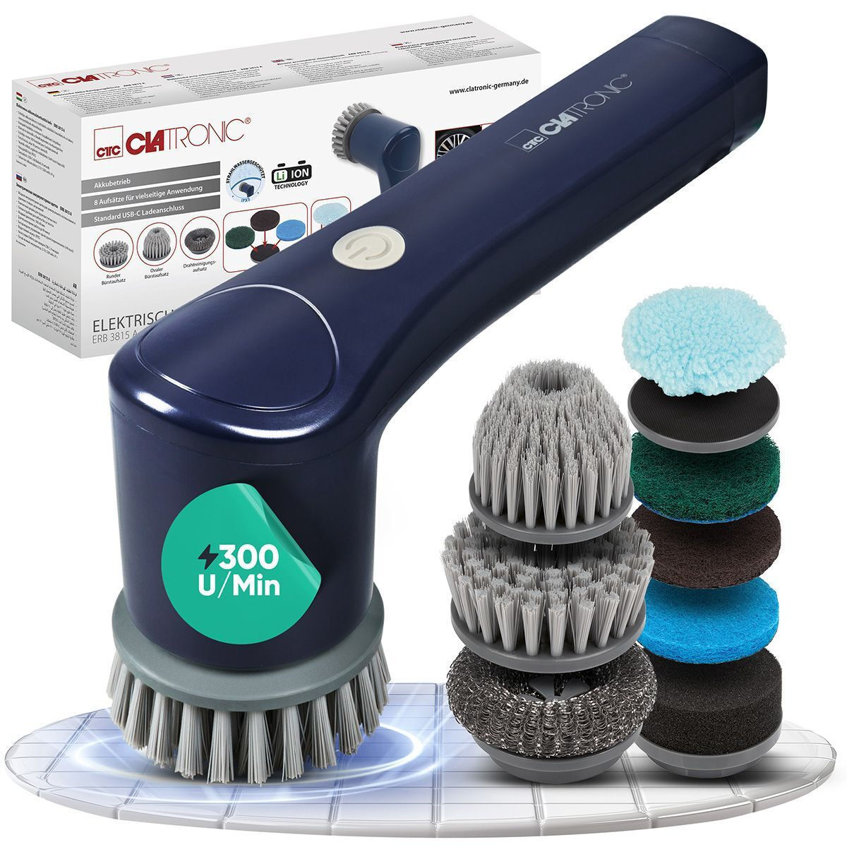Rechargeable Surface Cleaning Brush Clatronic Navy Blue