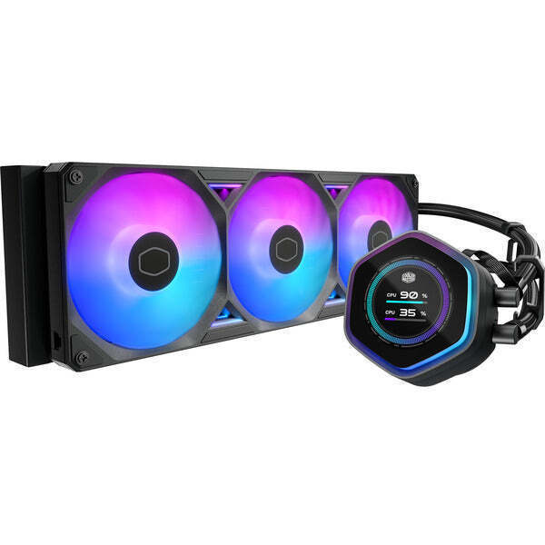 CoolerMaster MasterLiquid 360 Atmos II LCD Υδρόψυξη Επεξεργαστή Τριπλού Ανεμιστήρα 120mm για Socket AM4/AM5/1700/1200/115x με ARGB Φωτισμό