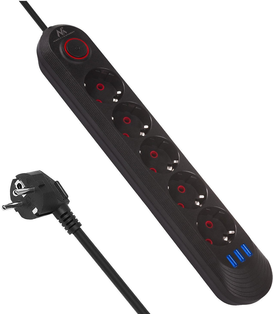 Maclean Energy Πολύπριζο 5 Θέσεων με Καλώδιο 1.5m MCE395 B