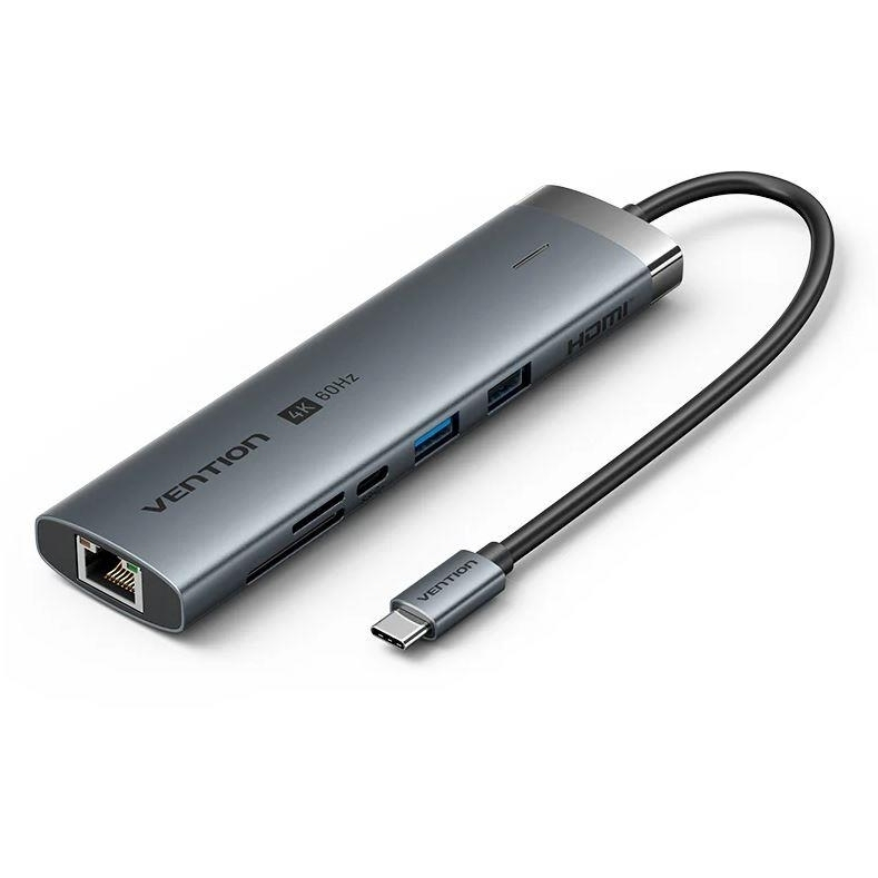Vention USB-C Docking Station με 4K PD Ethernet Γκρι (TGVHB) - Image 1
