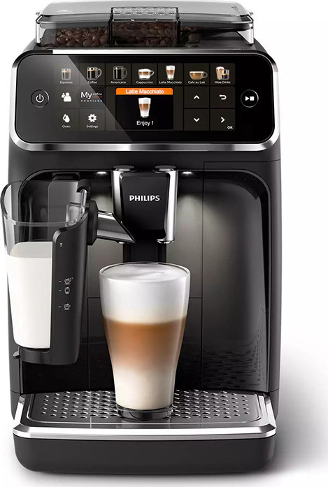 Philips 5400 Series Αυτόματη Μηχανή Espresso 1500W Πίεσης 15bar για Cappuccino με Μύλο Άλεσης Μαύρη