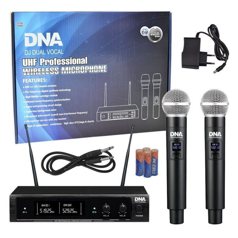 DNA Dj Dual Σετ Ασύρματο Μικρόφωνο Χειρός για Φωνητικά