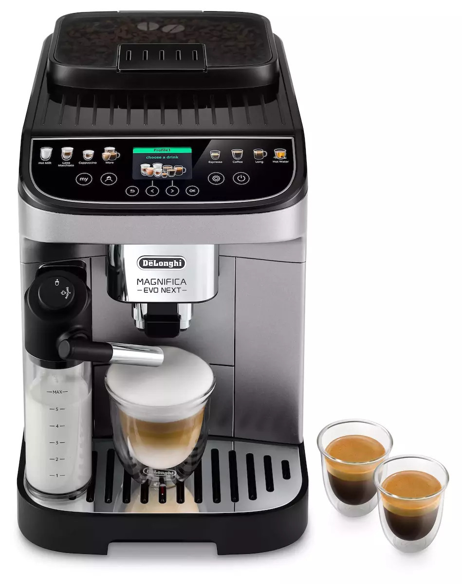De'Longhi Magnifica Evo Next Αυτόματη Μηχανή Espresso 1450W Πίεσης 15bar με Μύλο Άλεσης Καφέ