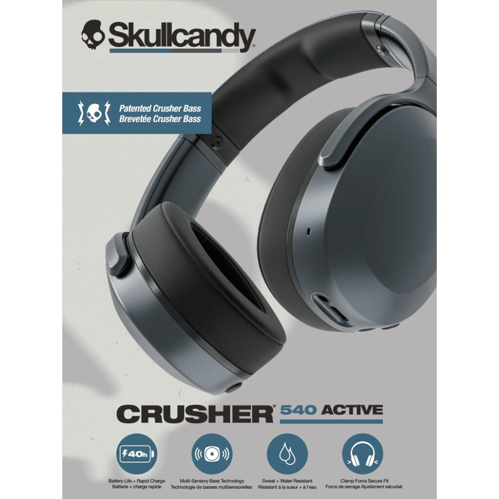 Skullcandy Crusher 540 Active Ασύρματα Bluetooth Over Ear Ακουστικά Μαύρα