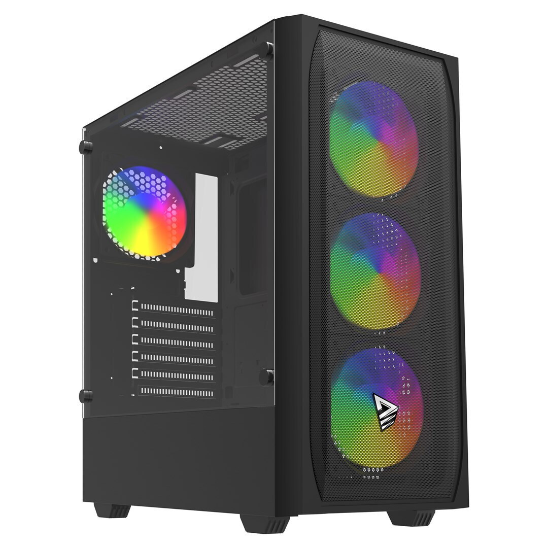 Savio Noctis Flow RGB Midi Tower Κουτί Υπολογιστή με Πλαϊνό Παράθυρο Μαύρο