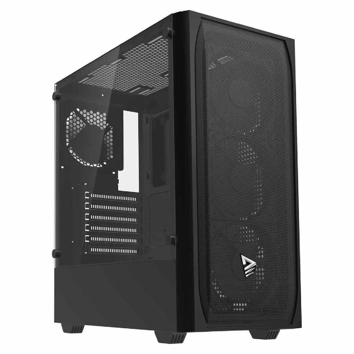 Savio Noctis Flow X1 Gaming Midi Tower Κουτί Υπολογιστή με Πλαϊνό Παράθυρο Μαύρο