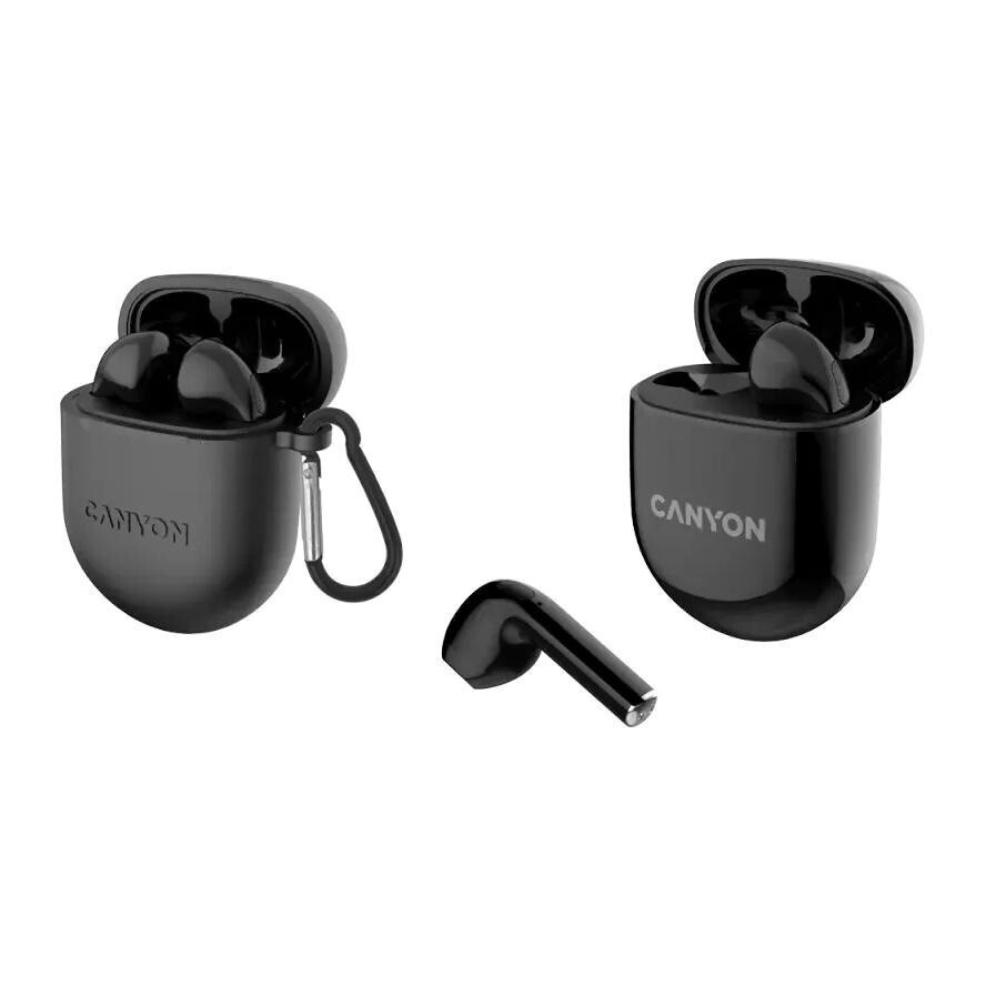 Canyon In-ear Bluetooth Handsfree Ακουστικά με Θήκη Φόρτισης Μαύρα