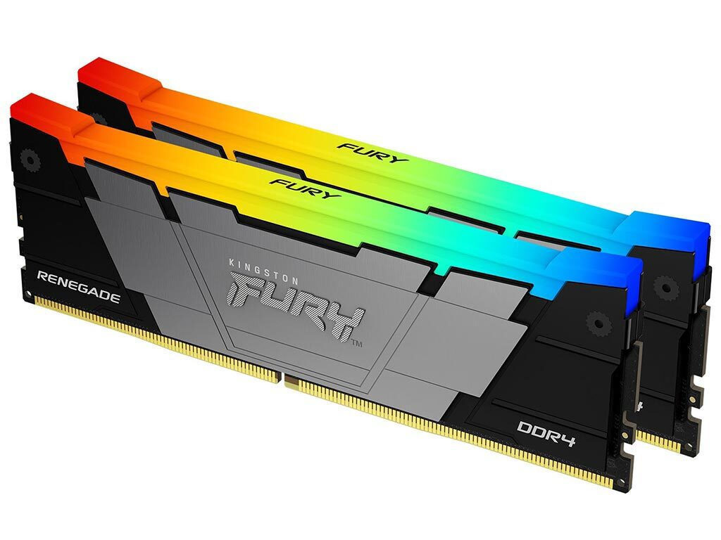 Kingston Fury Renegade Rgb DDR4 16GB RAM με 2x8GB Modules και Ταχύτητα 3200 για Desktop KF432C16RB2AK2/16
