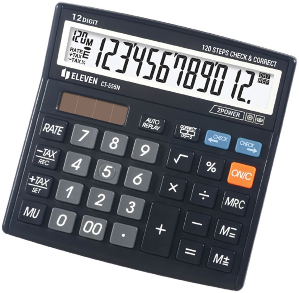 Eleven Liquids Αριθμομηχανή σε Μαύρο Χρώμα CT555N