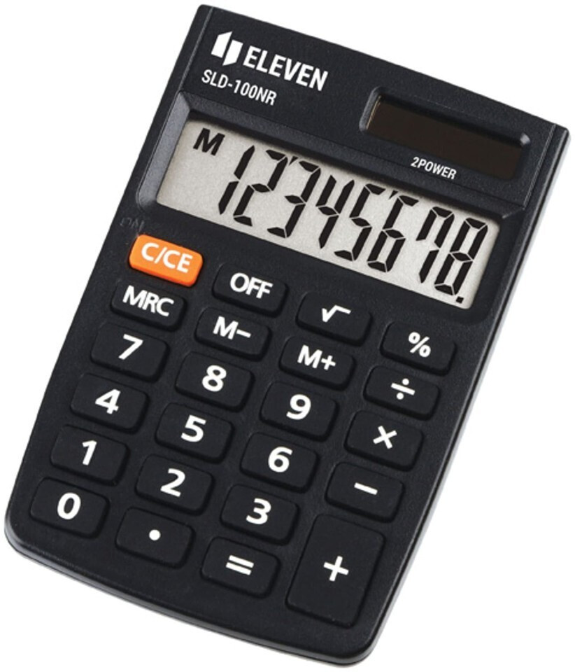 Eleven Liquids Αριθμομηχανή Τσέπης σε Μαύρο Χρώμα SLD100NR