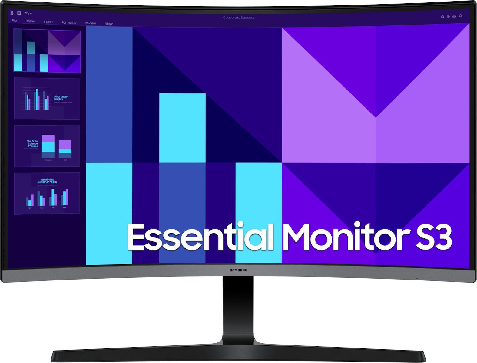 Samsung Essential Monitor S3 27D392 VA Curved Monitor 27" FHD 1920x1080 με Χρόνο Απόκρισης 4ms GTG
