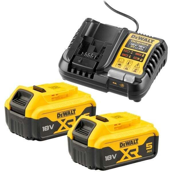 Dewalt Σετ 2 Μπαταριών Εργαλείου Λιθίου 18V Χωρητικότητας 5Ah με Φορτιστή DCB1104P2