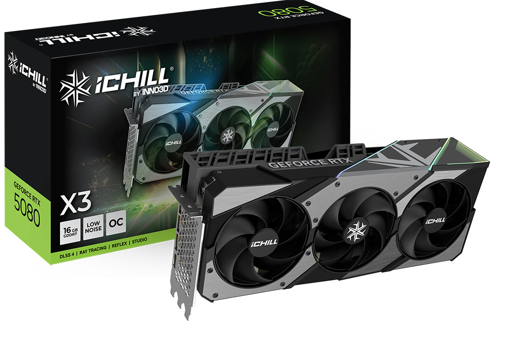 Inno 3D GeForce RTX 5080 16GB GDDR7 IChill X3 V2 Κάρτα Γραφικών C50803-16D7X-176069R