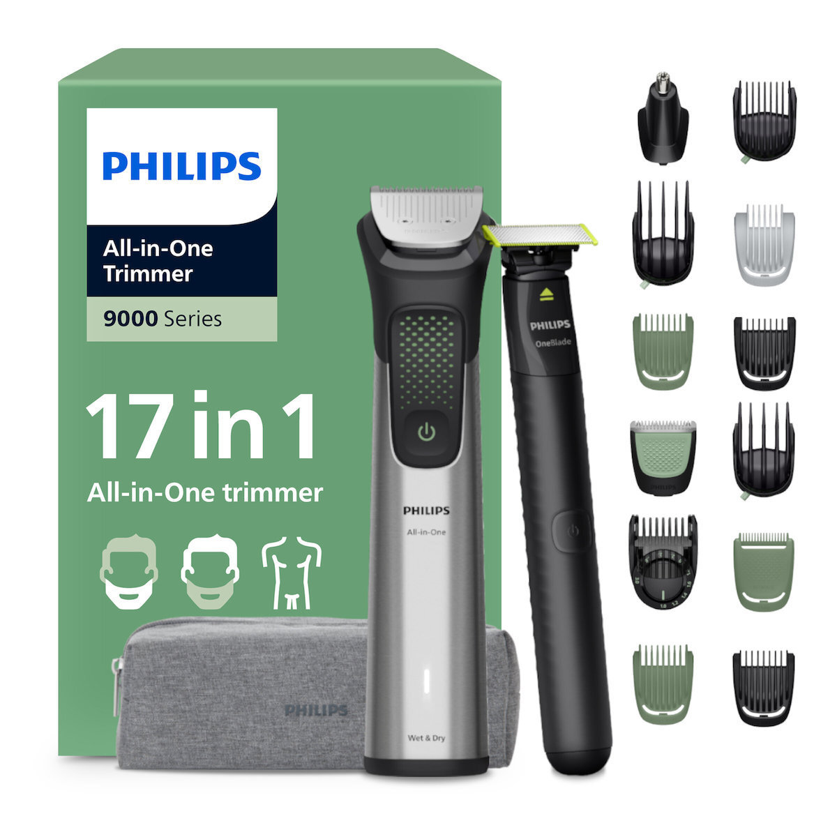 Philips Series 9000 Σετ Επαναφορτιζόμενης Κουρευτικής Μηχανής Μαύρο MG9535/15