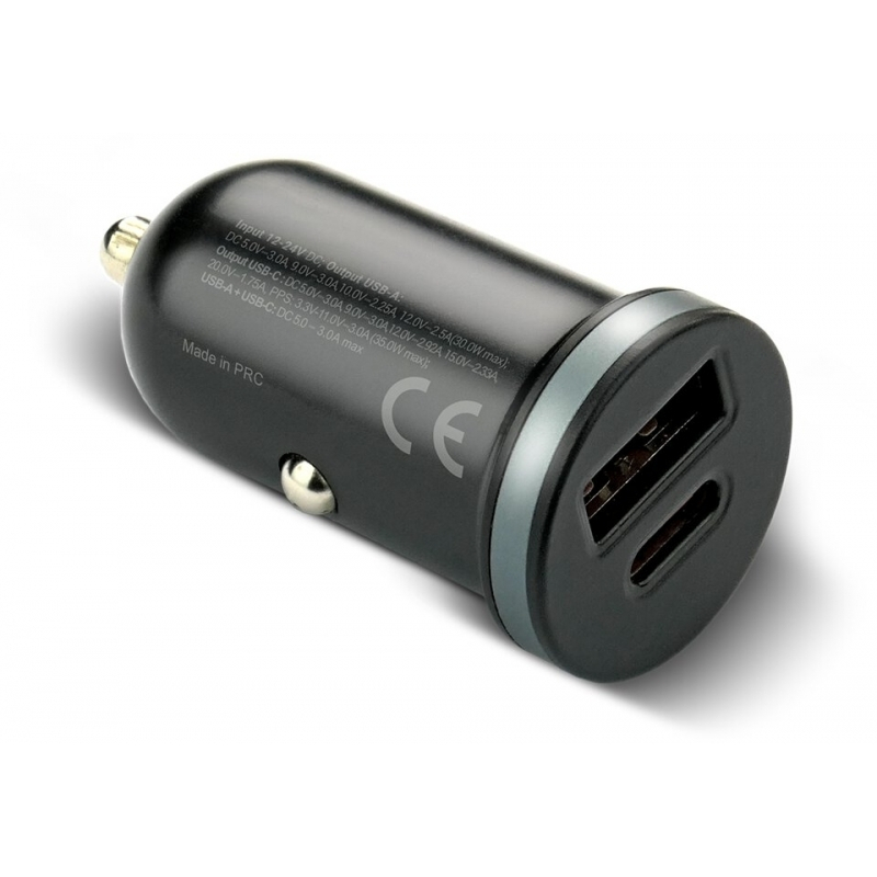 everActive Φορτιστής Αυτοκινήτου 35W με Θύρες: 1xUSB 1xType-C CC-30Q