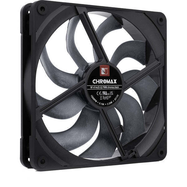 Noctua NF-A14x25 G2 PWM Case Fan 140mm με Χωρίς Led Φωτισμό και Σύνδεση 4-Pin chromax.Black