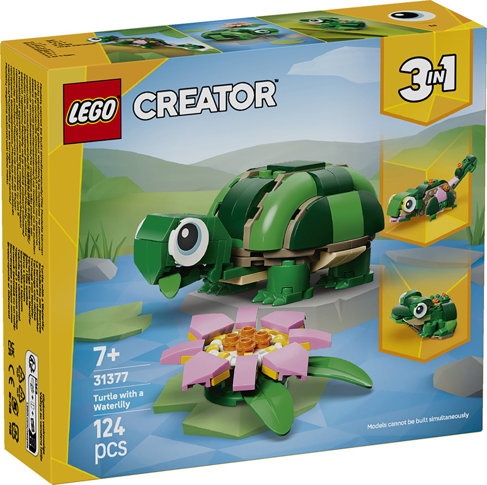 LEGO Creator 3-in-1 Turtle with a Water Lily Flower για 7+ Ετών 124τμχ 31377