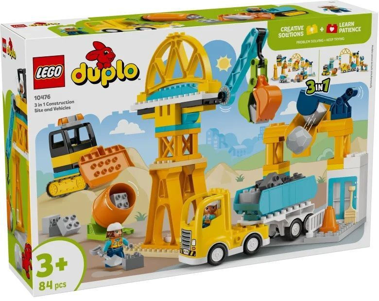 LEGO Duplo 3 in 1 Construction Site and Vehicles για 3+ Ετών 84τμχ 10476
