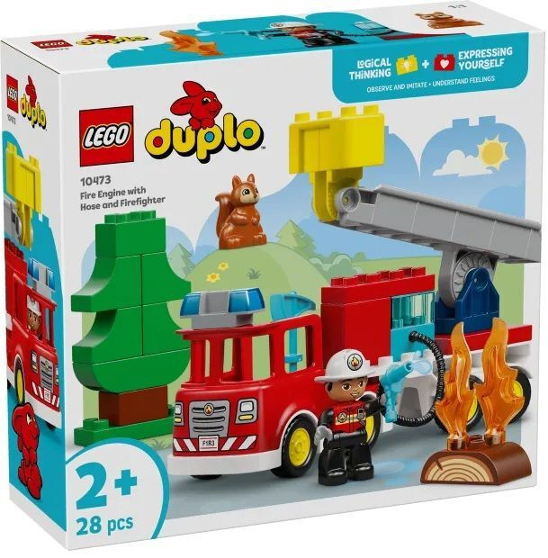 LEGO Duplo Fire Truck with Hose and Firefighter για 2+ Ετών 28τμχ 10473