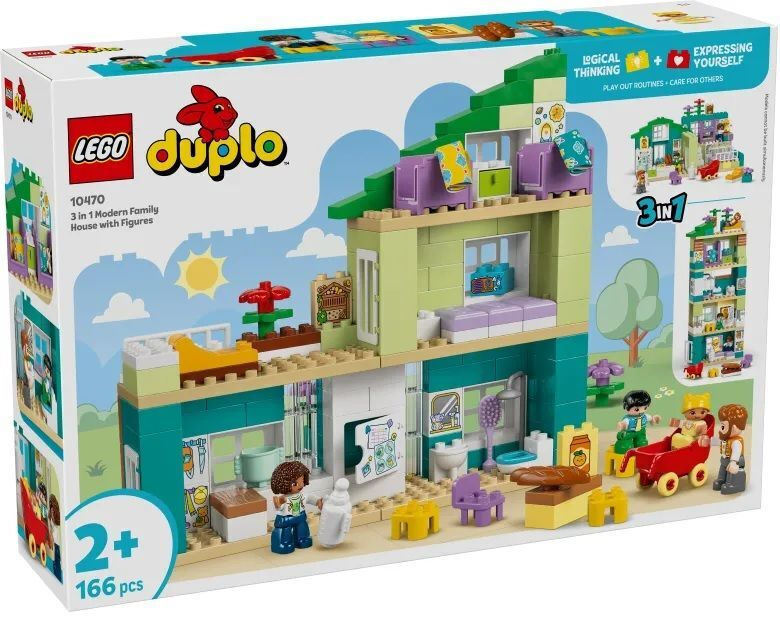 LEGO Duplo 3 in 1 Modern Family House with Figures για 2+ Ετών 166τμχ 10470