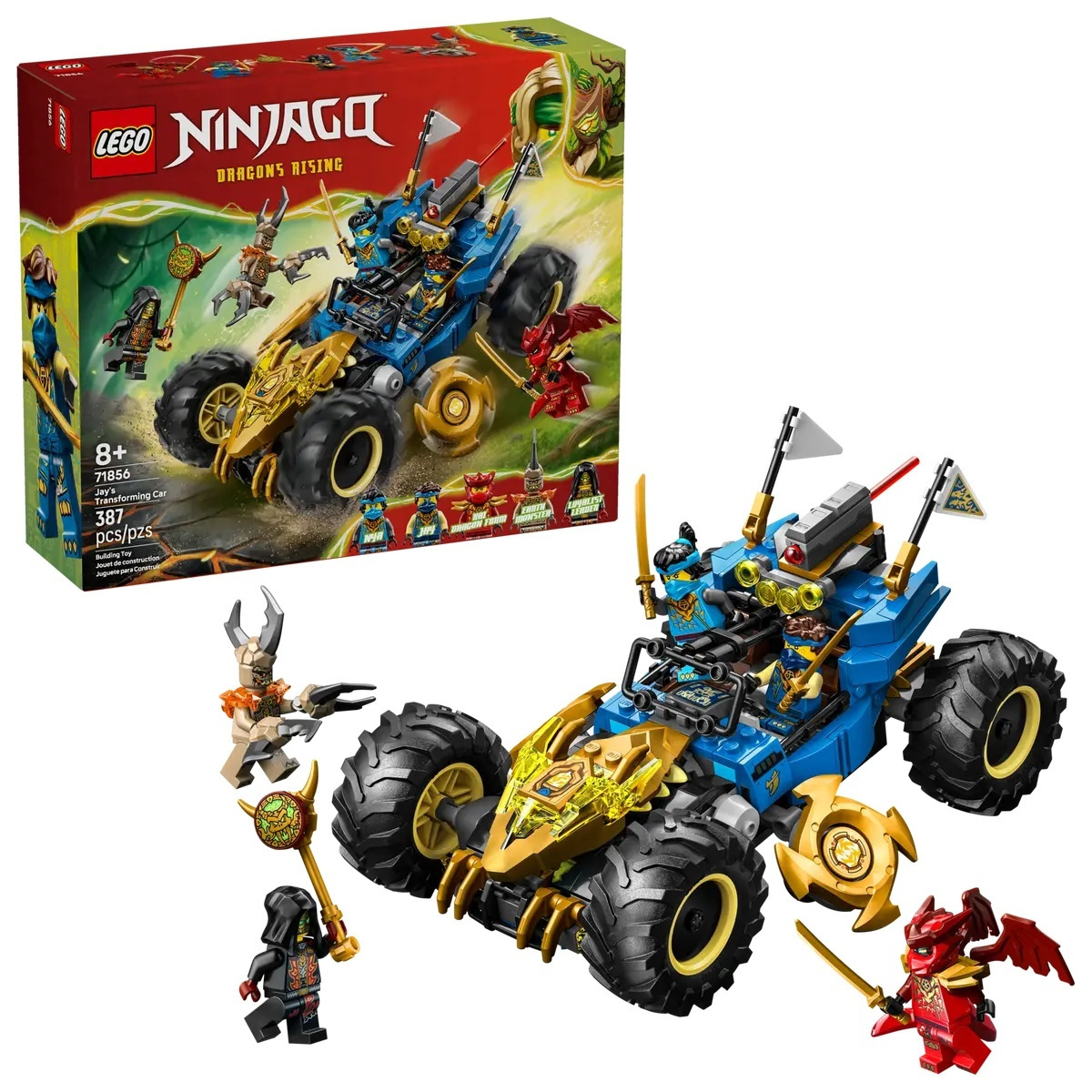 LEGO Ninjago Jay's Transforming Car για 8+ Ετών 387τμχ 71856