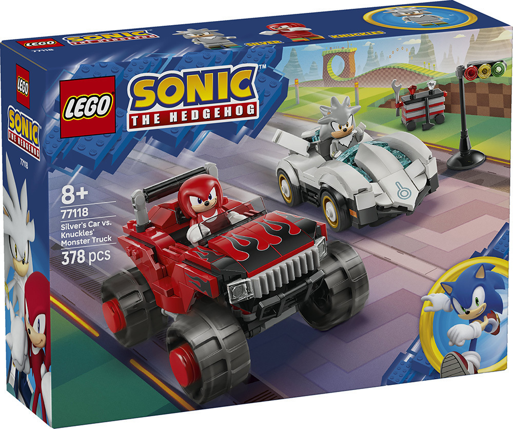 LEGO Sonic The Hedgehog Silver's Car vs. Knuckles' Monster Truck για 8+ Ετών 378τμχ 77118