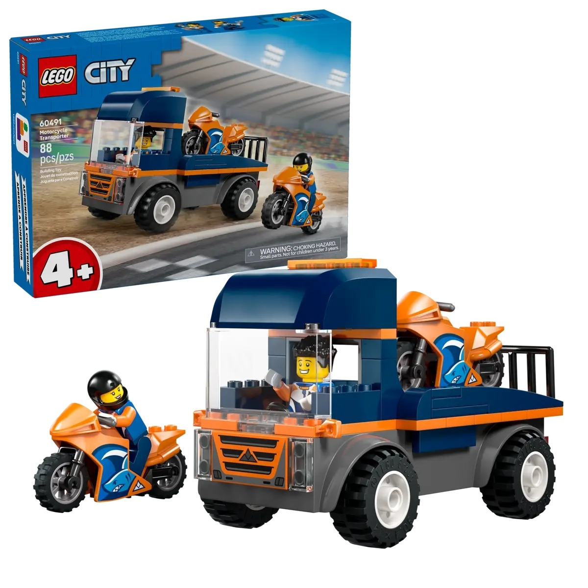 LEGO City Motorcycle Transporter για 4+ Ετών 88τμχ 60491