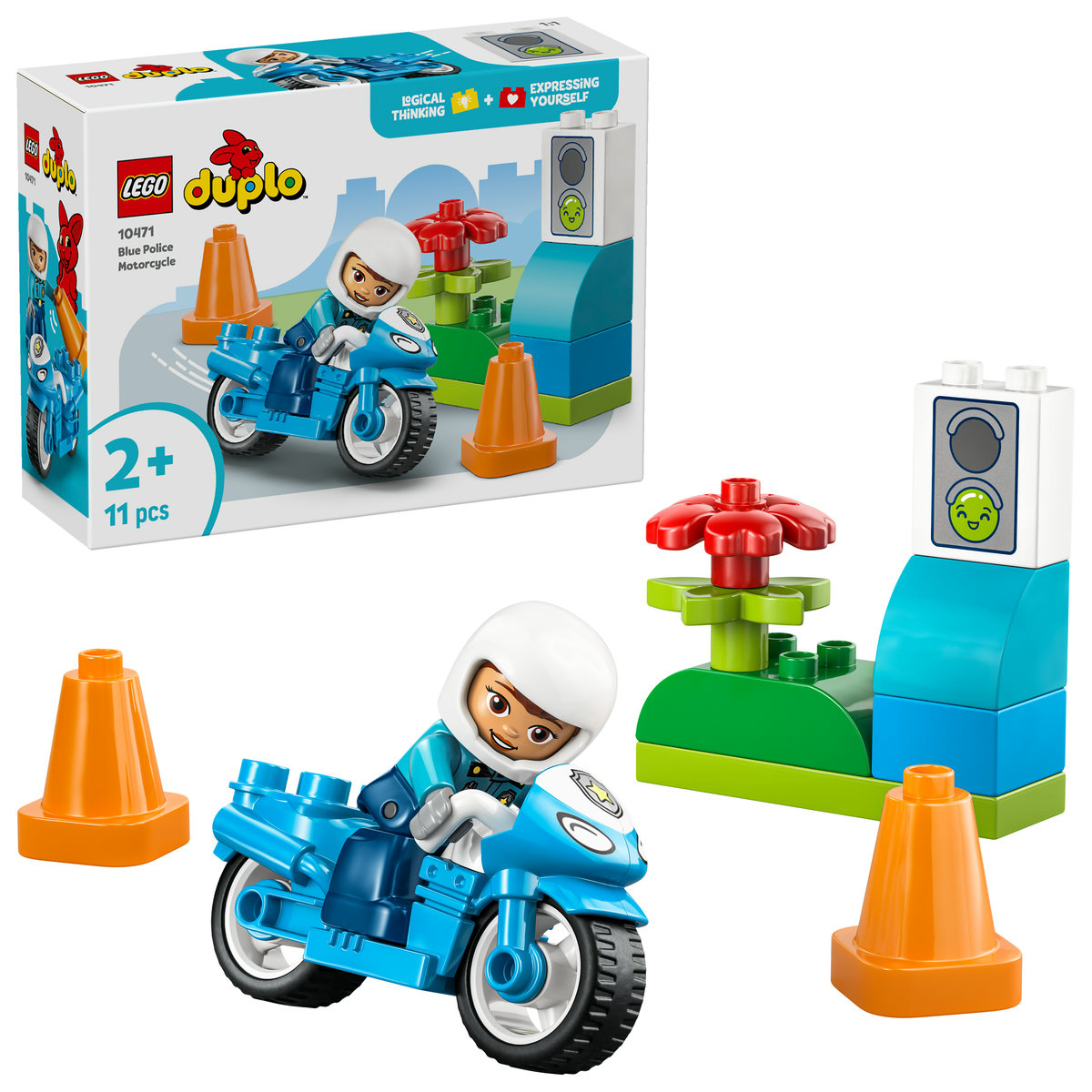 LEGO Duplo Blue Police Motorcycle για 2+ Ετών 11τμχ 10471