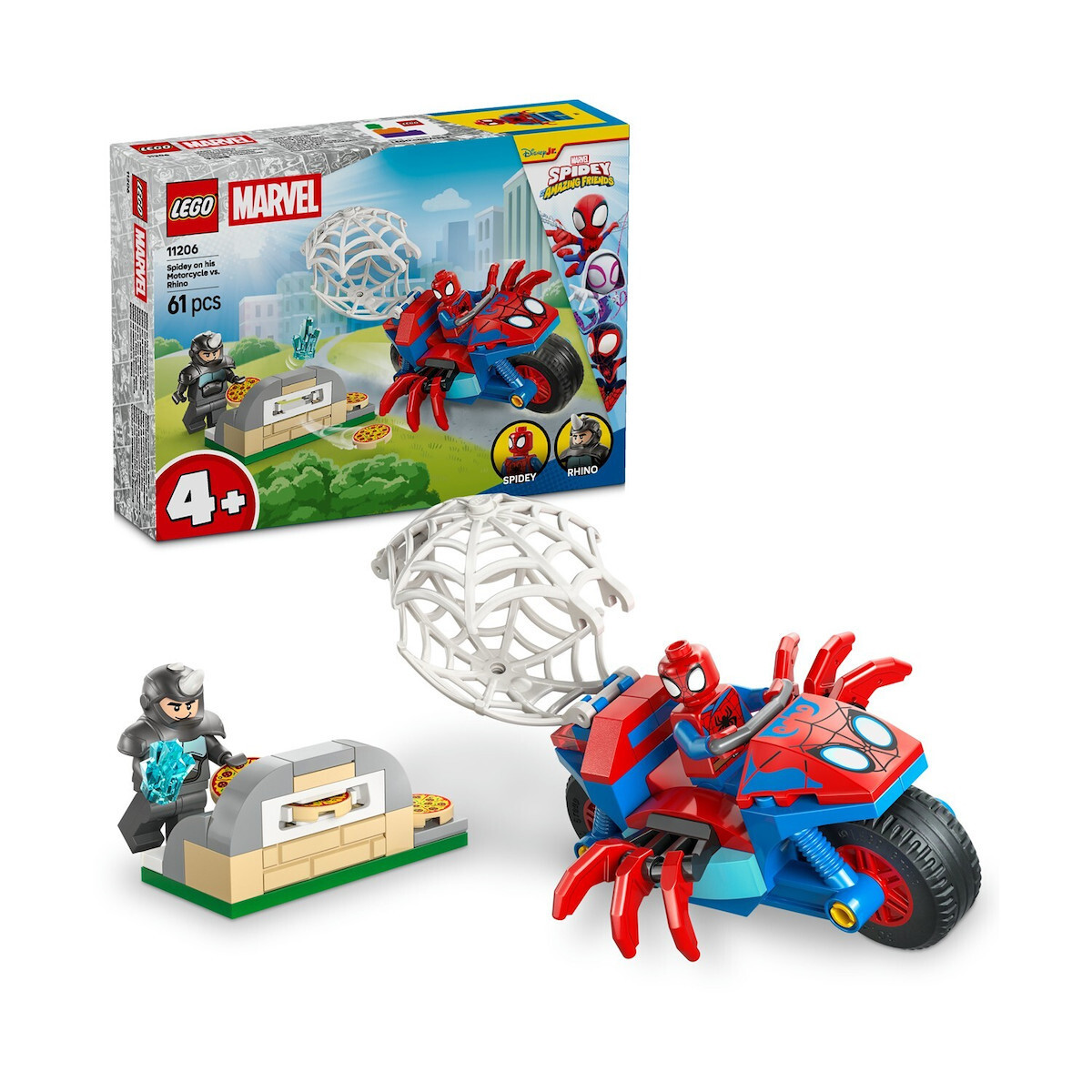 LEGO Spider-Man Spidey on his Motorcycle vs. Rhino για 4+ Ετών 61τμχ 11206