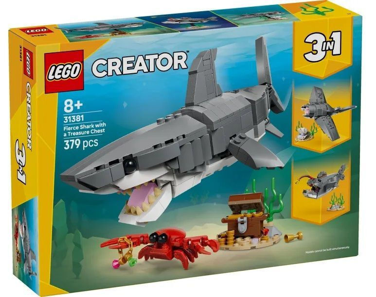 LEGO Creator 3-in-1 Fierce Shark with a Treasure Chest για 8+ Ετών 379τμχ 31381