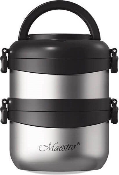 Maestro Μπουκάλι Θερμός Πλαστικό / Ανοξείδωτο 1.5lt Black με Λαβή MR-1635-150