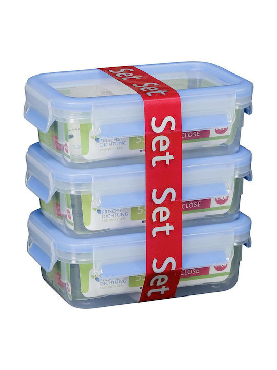 Emsa Clip & Close Σετ Δοχεία Φαγητού Πλαστικά Blue 17.5x12.5cm 508570 3τμχ