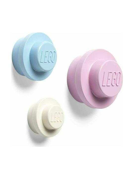 LEGO Lego Wall Bracket Παιδική Κρεμάστρα Πολλαπλών Θέσεων Πλαστική White/Light Blue/Pink 3τμχ 40161736