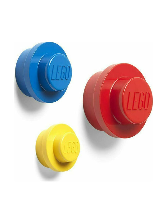 LEGO Lego Wall Bracket Παιδική Κρεμάστρα Πολλαπλών Θέσεων Πλαστική Red/Yellow/Blue 3τμχ