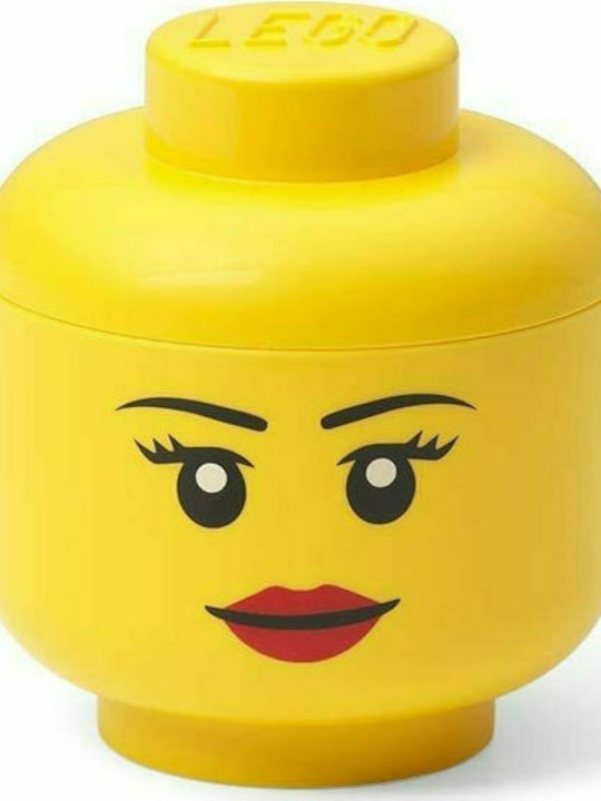 LEGO Παιδικό Κουτί Αποθήκευσης από Πλαστικό Head Κίτρινο 10x10x11cm 40331725