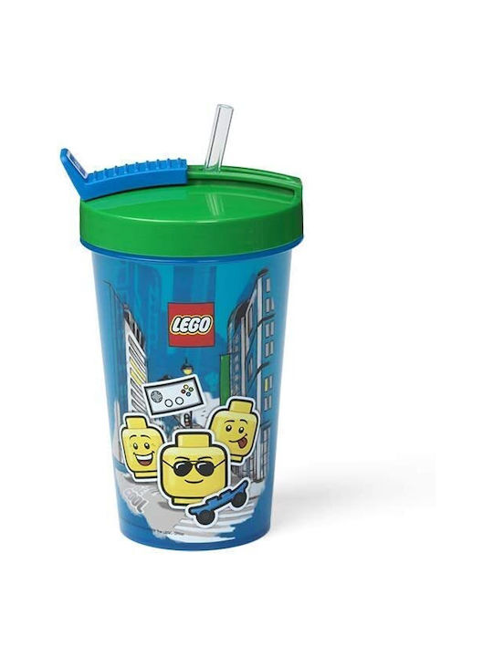 LEGO Ιconic Boy Ποτήρι Νερού από Πλαστικό με Καλαμάκι 500ml 40441724