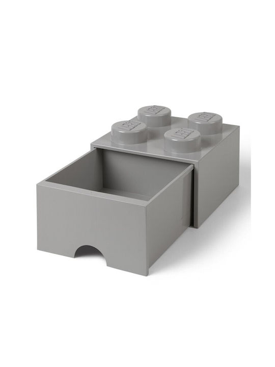 LEGO Παιδικό Κουτί Αποθήκευσης από Πλαστικό 4 Knobs Γκρι 25x25x18cm 40051740