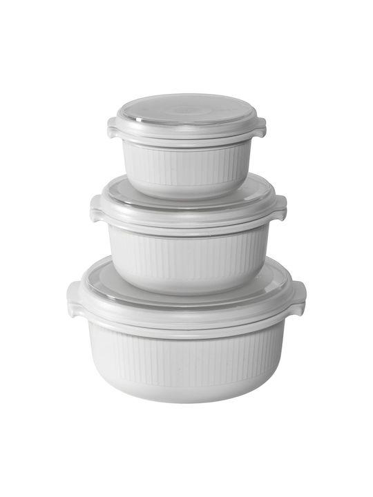Emsa Micro Σετ Δοχεία Φαγητού Πλαστικά Λευκά 459061200 3τμχ