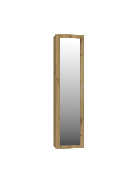 fixedratio_20231211152021_monofylli_ntoulapa_rouchon_duo_oak_50x35x180cm Duo Μονόφυλλη Ντουλάπα με Καθρέπτη Oak 50x35x180cm - Image 1