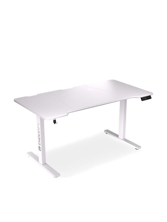 Ηλεκτρικό Γραφείο Gaming Ξύλινο White με Μεταλλικά Πόδια, Ρυθμιζόμενο Ύψος & LED 150x78x72εκ. EY8E002