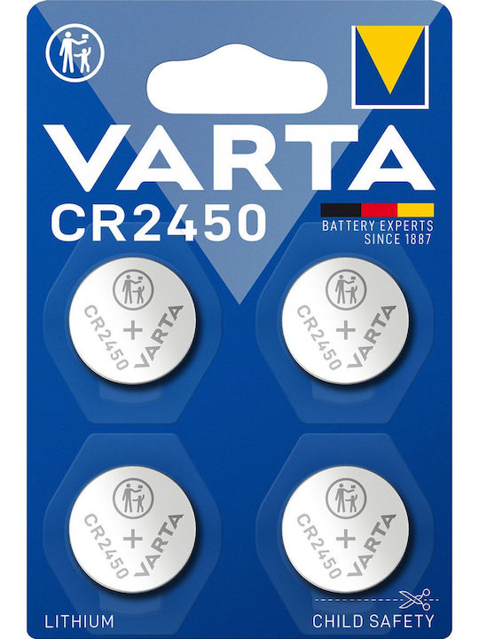 Varta Μπαταρίες Λιθίου Ρολογιών CR2450 4τμχ